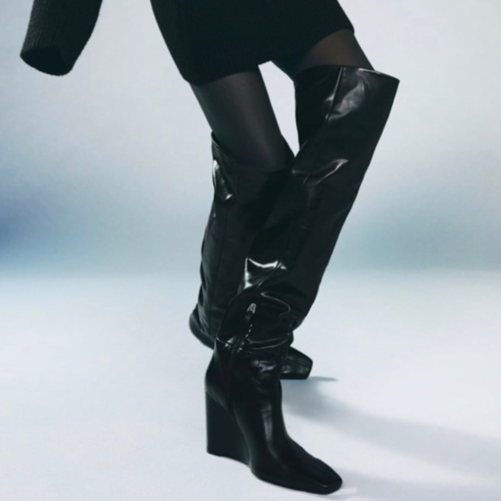 Zara Black Over the Knee Boots